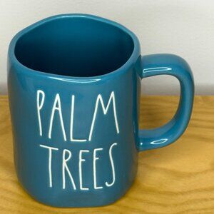 Rae Dunn By Magenta Blue Ceramic Mug “Ocean Breeze” "Palm Trees" 22 Ounce